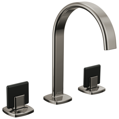 Brizo Allaria Widespread Lavatory Faucet with Arc Spout - Less Handles - Complete Kit - Brilliance® Black Onyx