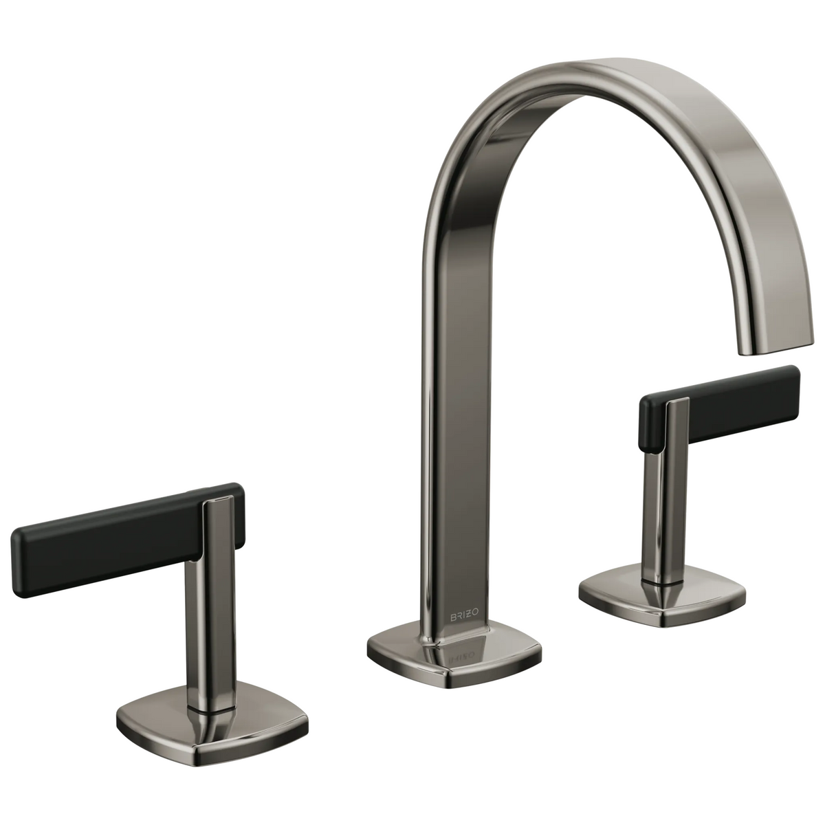 Brizo Allaria Widespread Lavatory Faucet with Arc Spout - Less Handles - Complete Kit - Brilliance® Black Onyx
