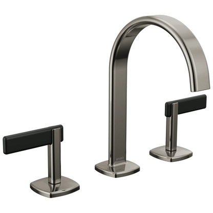 Brizo Allaria Widespread Lavatory Faucet with Arc Spout - Less Handles - Complete Kit - Brilliance® Black Onyx