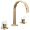 Brizo Allaria Widespread Lavatory Faucet with Arc Spout - Less Handles - Complete Kit - Brilliance® Luxe Gold®