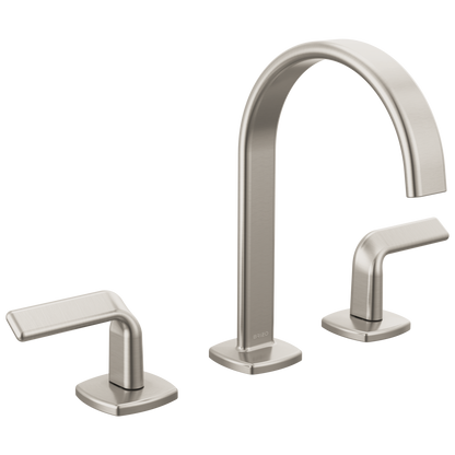 Brizo Allaria Widespread Lavatory Faucet with Arc Spout - Less Handles - Complete Kit - Brilliance® Luxe Nickel®