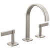 Brizo Allaria Widespread Lavatory Faucet with Arc Spout - Less Handles - Complete Kit - Brilliance® Luxe Nickel®