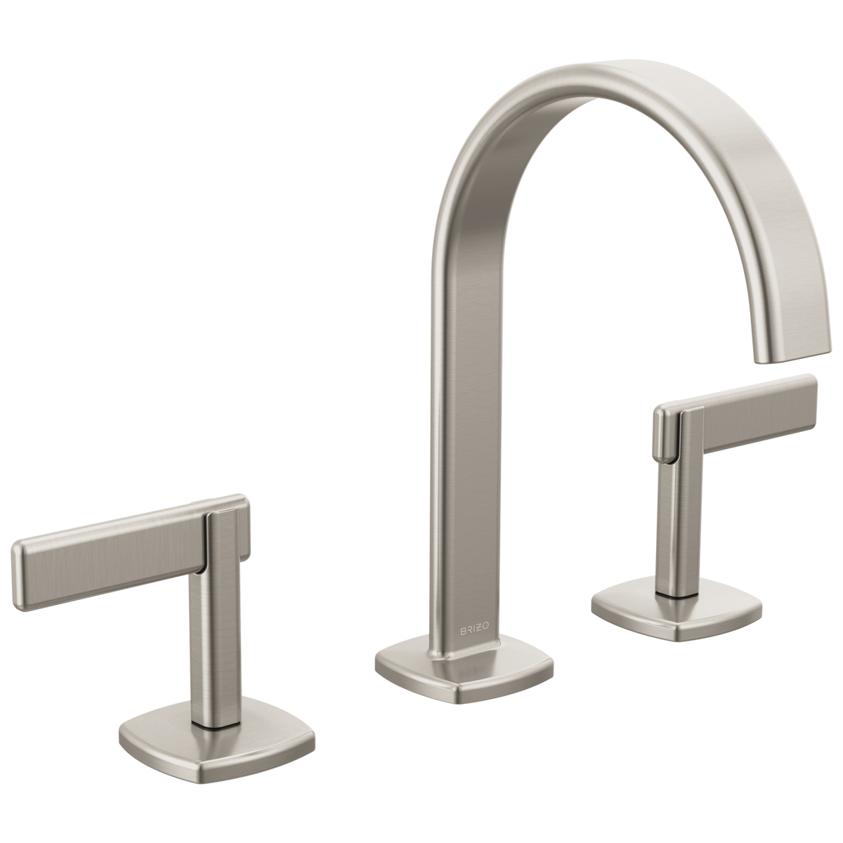 Brizo Allaria Widespread Lavatory Faucet with Arc Spout - Less Handles - Complete Kit - Brilliance® Luxe Nickel®