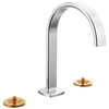 Allaria Widespread Lavatory Faucet with Arc Spout - Less Handles - Polished Chrome