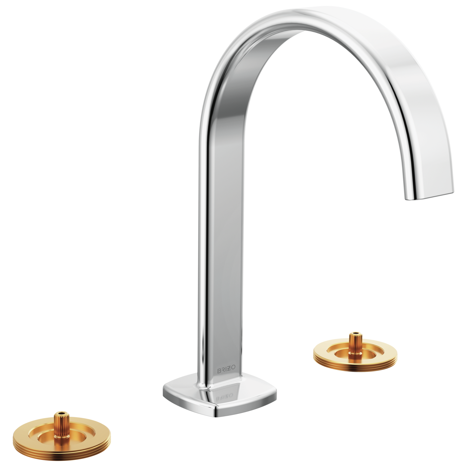 Allaria Widespread Lavatory Faucet with Arc Spout - Less Handles - Polished Chrome