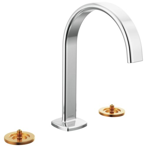 Allaria Widespread Lavatory Faucet with Arc Spout - Less Handles - Polished Chrome