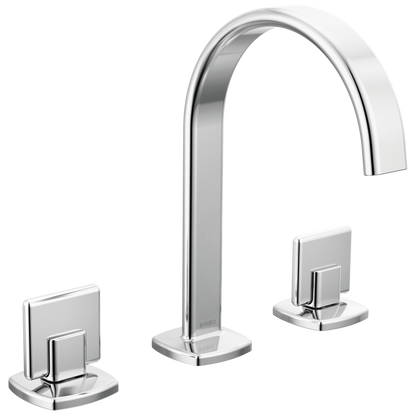 Brizo Allaria Widespread Lavatory Faucet with Arc Spout - Less Handles - Complete Kit - Polished Chrome