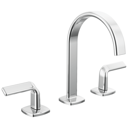 Brizo Allaria Widespread Lavatory Faucet with Arc Spout - Less Handles - Complete Kit - Polished Chrome