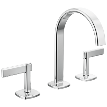 Brizo Allaria Widespread Lavatory Faucet with Arc Spout - Less Handles - Complete Kit - Polished Chrome