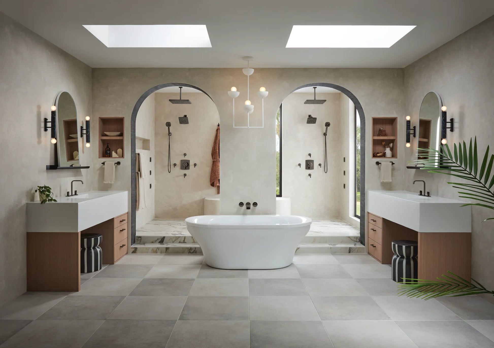 Allaria Two-Handle Wall Mount Tub Filler - Less Handles lifestyle