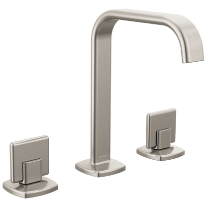 Brizo Allaria Widespread Lavatory Faucet with Square Spout - Less Handles - Complete Kit - Brilliance® Luxe Nickel®