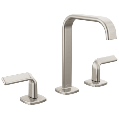 Brizo Allaria Widespread Lavatory Faucet with Square Spout - Less Handles - Complete Kit - Brilliance® Luxe Nickel®