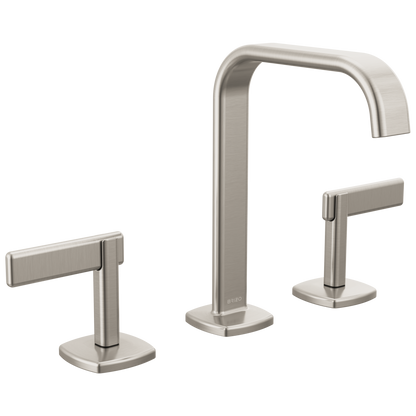 Brizo Allaria Widespread Lavatory Faucet with Square Spout - Less Handles - Complete Kit - Brilliance® Luxe Nickel®