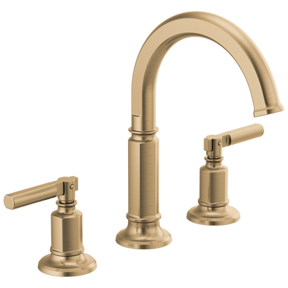 Brizo Invari Widespread Lavatory Faucet with Arc Spout - Less Handles 1.5 GPM - Complete Kit - Brilliance® Luxe Gold®