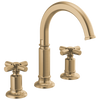 Brizo Invari Widespread Lavatory Faucet with Arc Spout - Less Handles 1.5 GPM - Complete Kit - Brilliance® Luxe Gold®