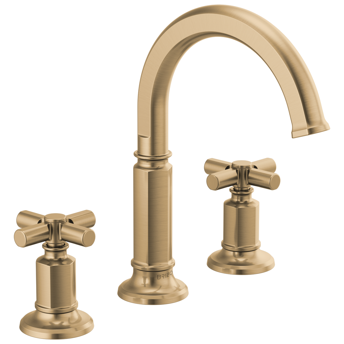 Brizo Invari Widespread Lavatory Faucet with Arc Spout - Less Handles 1.5 GPM - Complete Kit - Brilliance® Luxe Gold®
