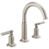 Brizo Invari Widespread Lavatory Faucet with Arc Spout - Less Handles 1.2 GPM - Complete Kit - Brilliance® Luxe Nickel®