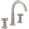 Brizo Invari Widespread Lavatory Faucet with Arc Spout - Less Handles 1.2 GPM - Complete Kit - Brilliance® Luxe Nickel®