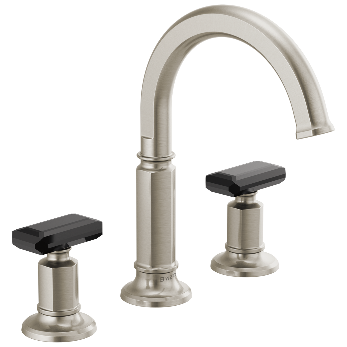 Brizo Invari Widespread Lavatory Faucet with Arc Spout - Less Handles 1.5 GPM - Complete Kit - Brilliance® Luxe Nickel®