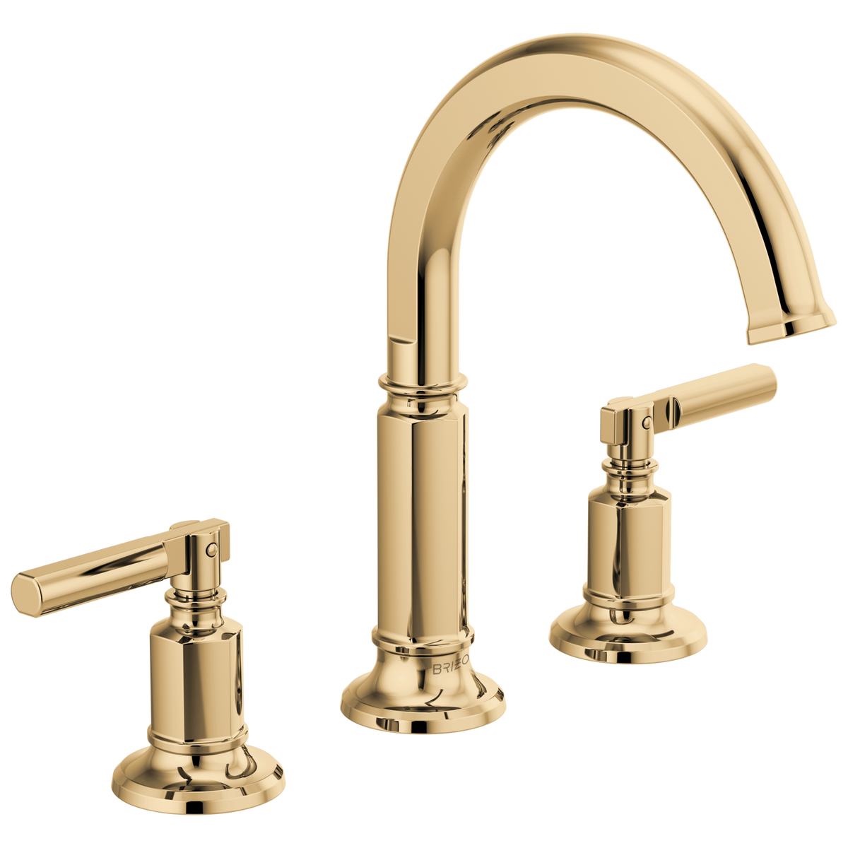 Brizo Invari Widespread Lavatory Faucet with Arc Spout - Less Handles 1.5 GPM - Complete Kit - Brilliance® Polished Gold