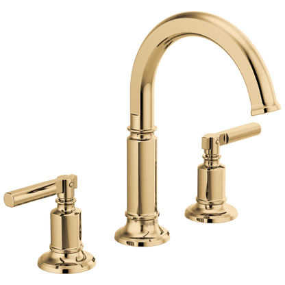 Brizo Invari Widespread Lavatory Faucet with Arc Spout - Less Handles 1.5 GPM - Complete Kit - Brilliance® Polished Gold
