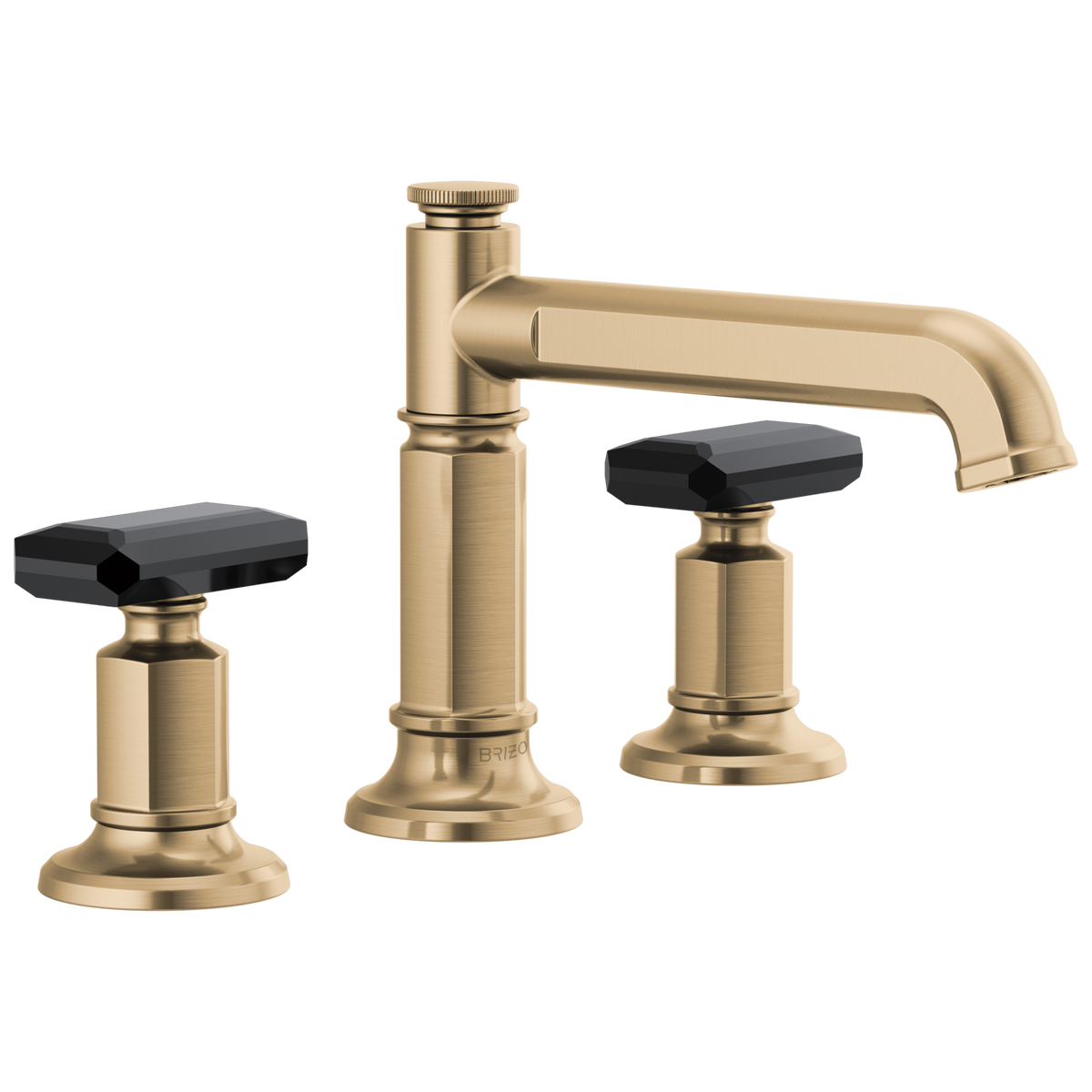 Brizo Invari Widespread Lavatory Faucet with Column Spout - Less Handles 1.5 GPM - Complete Kit - Brilliance® Luxe Gold®