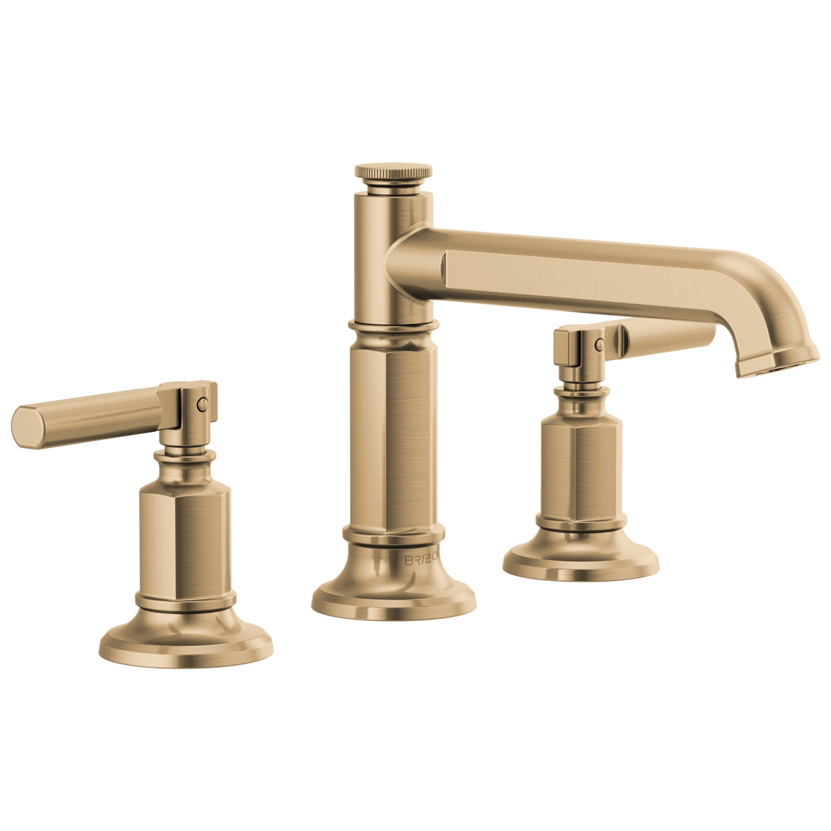 Brizo Invari Widespread Lavatory Faucet with Column Spout - Less Handles 1.5 GPM - Complete Kit - Brilliance® Luxe Gold®