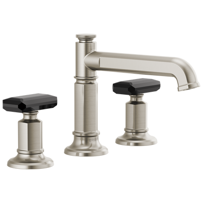 Brizo Invari Widespread Lavatory Faucet with Column Spout - Less Handles 1.2 GPM - Complete Kit - Brilliance® Luxe Nickel®