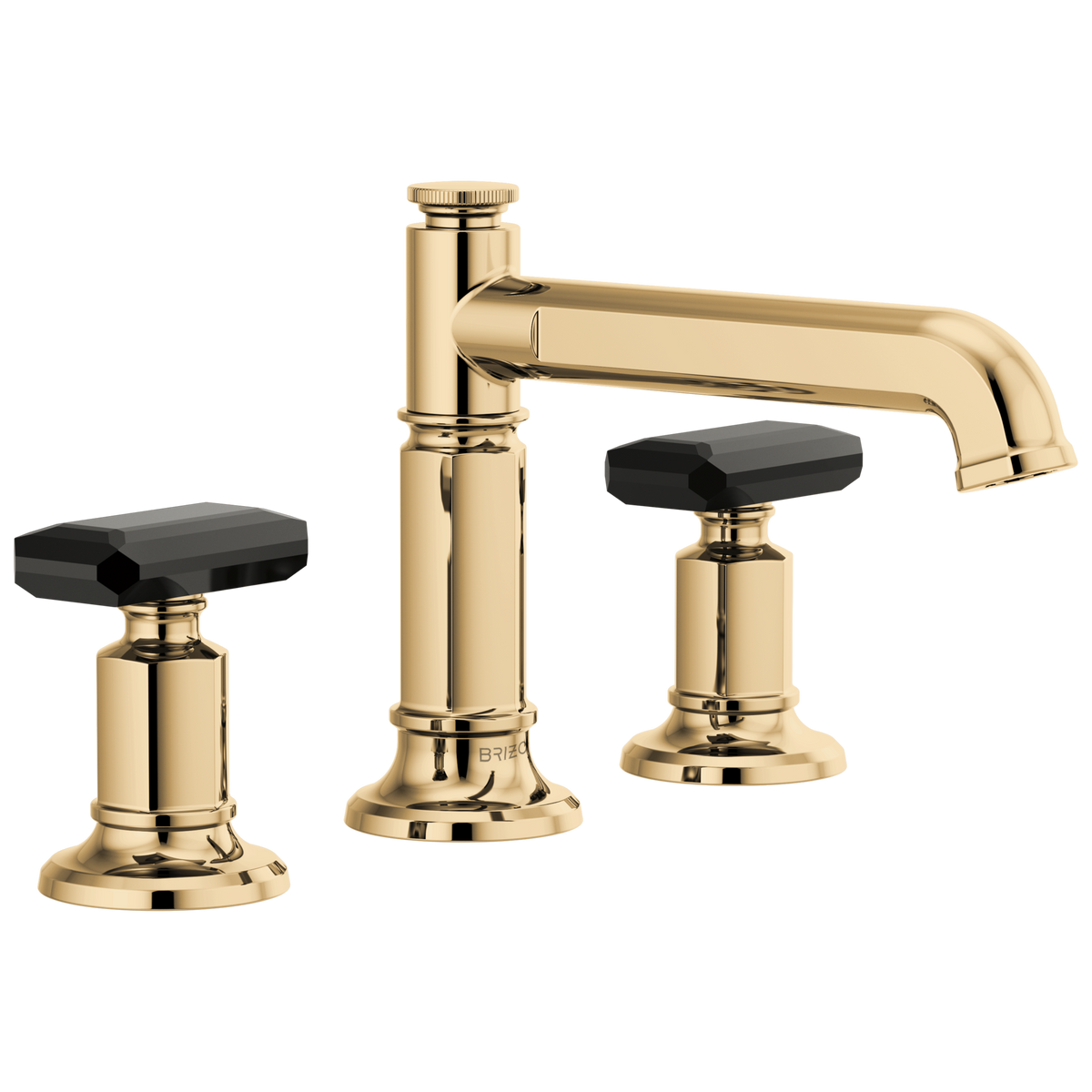 Brizo Invari Widespread Lavatory Faucet with Column Spout - Less Handles 1.5 GPM - Complete Kit - Brilliance® Polished Gold