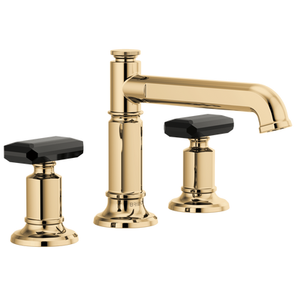 Brizo Invari Widespread Lavatory Faucet with Column Spout - Less Handles 1.5 GPM - Complete Kit - Brilliance® Polished Gold