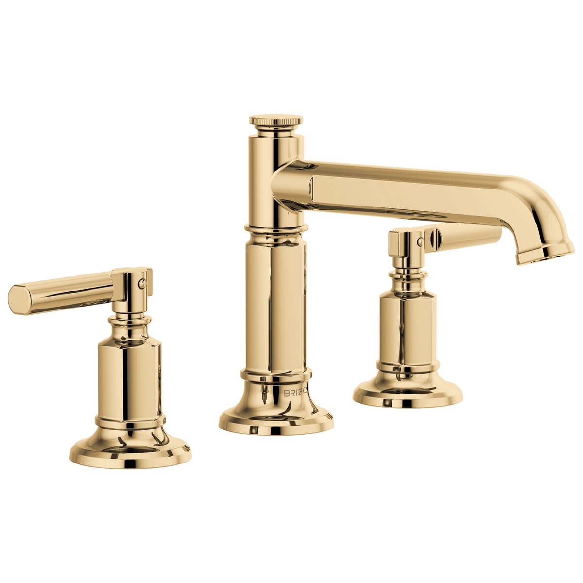 Brizo Invari Widespread Lavatory Faucet with Column Spout - Less Handles 1.5 GPM - Complete Kit - Brilliance® Polished Gold