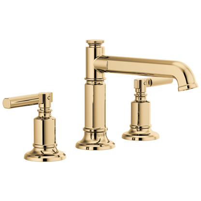 Brizo Invari Widespread Lavatory Faucet with Column Spout - Less Handles 1.5 GPM - Complete Kit - Brilliance® Polished Gold