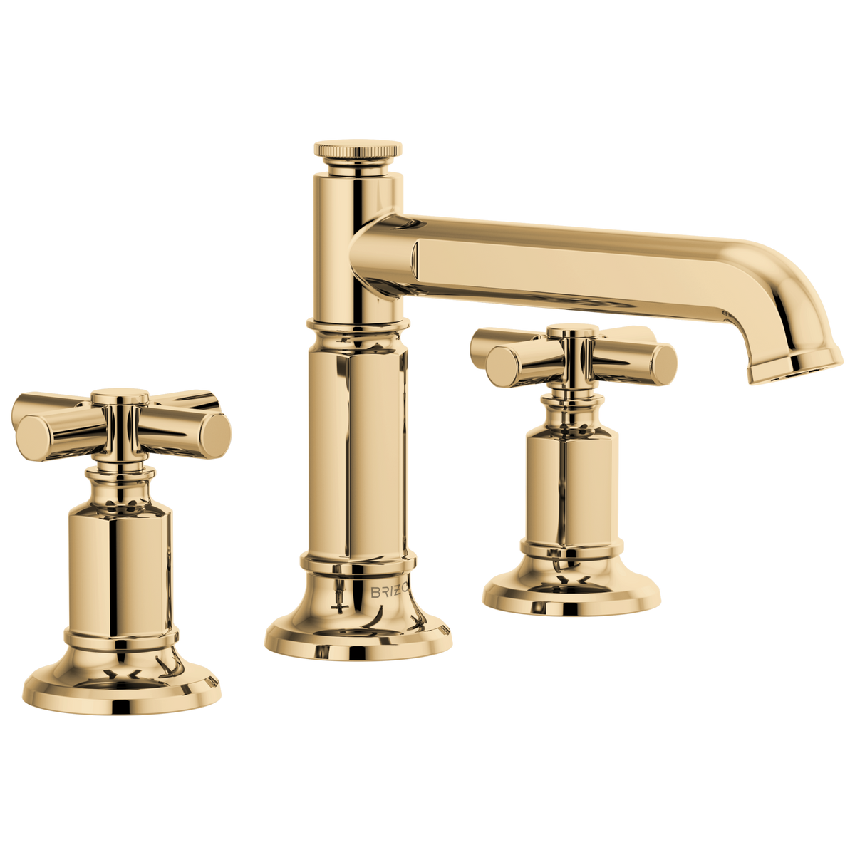 Brizo Invari Widespread Lavatory Faucet with Column Spout - Less Handles 1.5 GPM - Complete Kit - Brilliance® Polished Gold