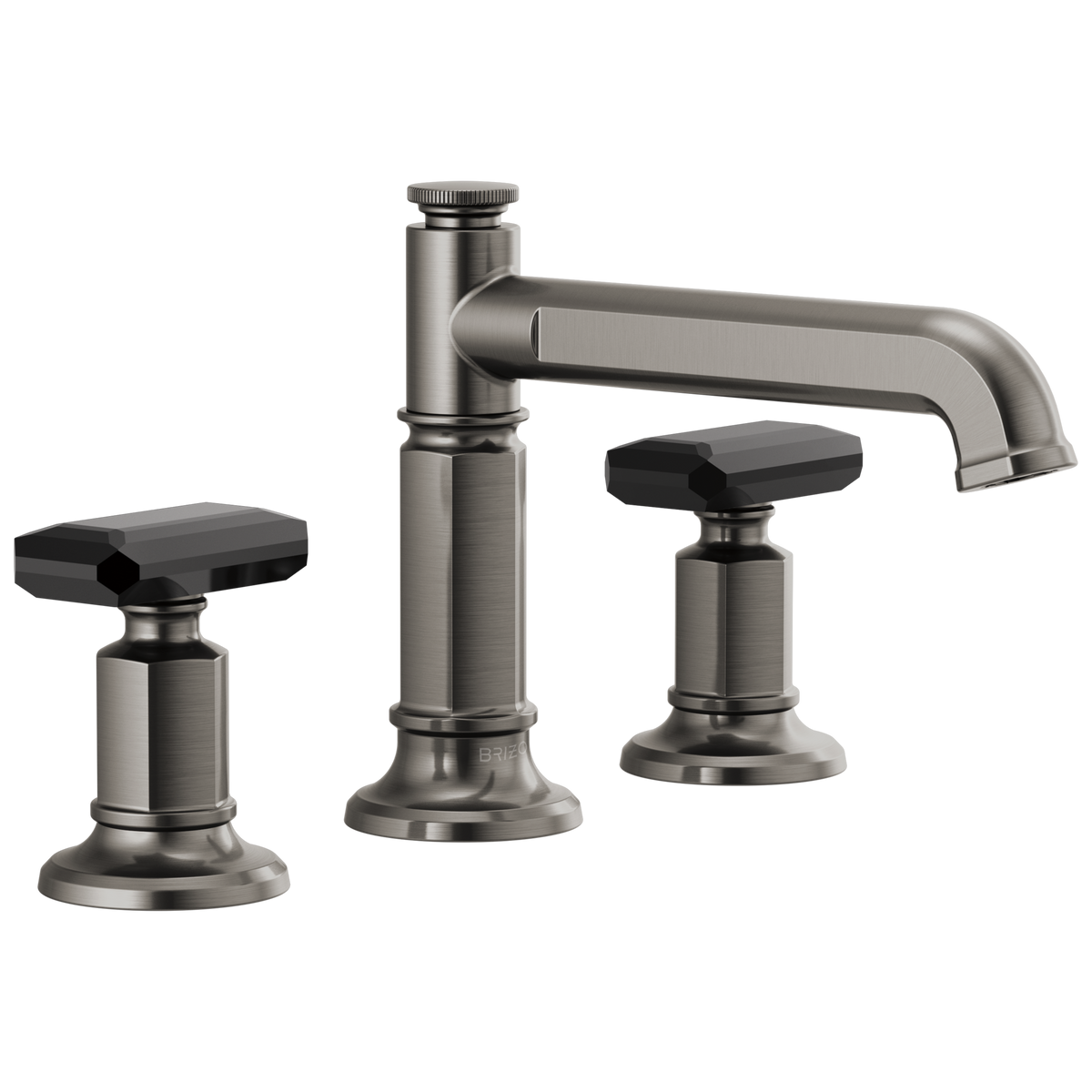 Brizo Invari Widespread Lavatory Faucet with Column Spout - Less Handles 1.2 GPM - Complete Kit - Brilliance® Luxe Steel®