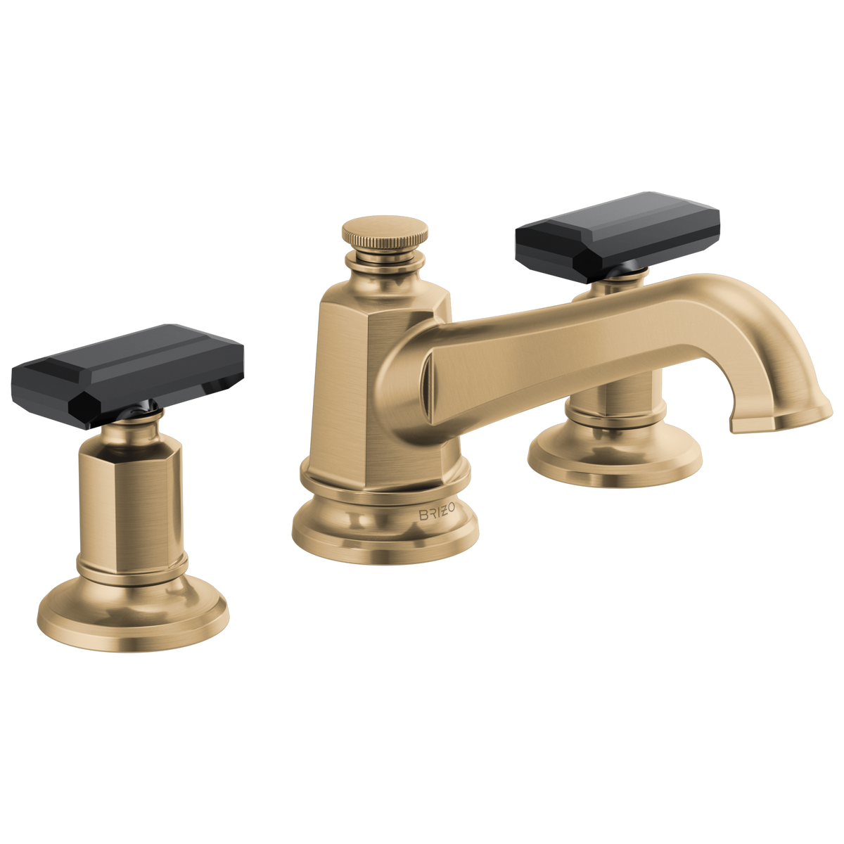 Brizo Invari Widespread Lavatory Faucet with Angled Spout - Less Handles 1.5 GPM - Complete Kit - Brilliance® Luxe Gold®