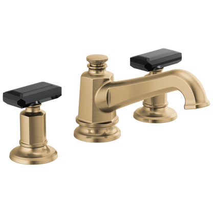 Brizo Invari Widespread Lavatory Faucet with Angled Spout - Less Handles 1.5 GPM - Complete Kit - Brilliance® Luxe Gold®