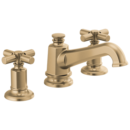 Brizo Invari Widespread Lavatory Faucet with Angled Spout - Less Handles 1.5 GPM - Complete Kit - Brilliance® Luxe Gold®