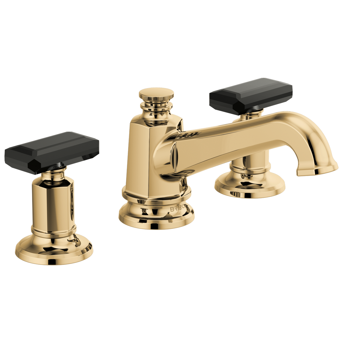 Brizo Invari Widespread Lavatory Faucet with Angled Spout - Less Handles 1.2 GPM - Complete Kit - Brilliance® Polished Gold