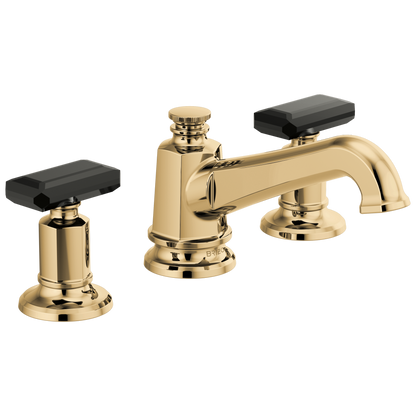 Brizo Invari Widespread Lavatory Faucet with Angled Spout - Less Handles 1.2 GPM - Complete Kit - Brilliance® Polished Gold