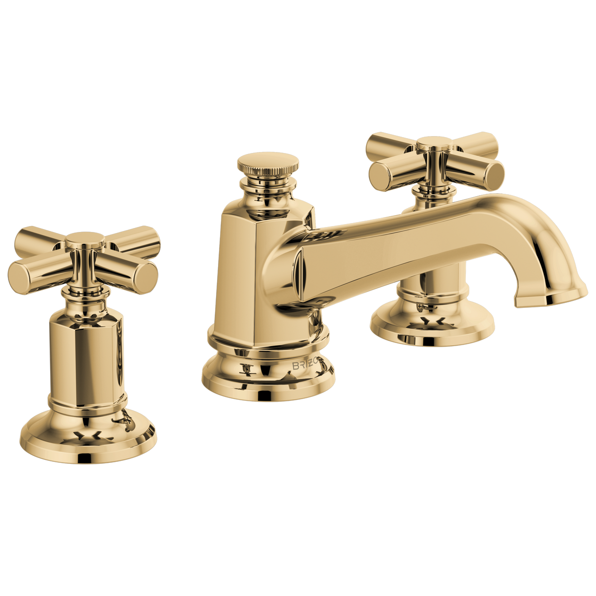 Brizo Invari Widespread Lavatory Faucet with Angled Spout - Less Handles 1.5 GPM - Complete Kit - Brilliance® Luxe Gold®