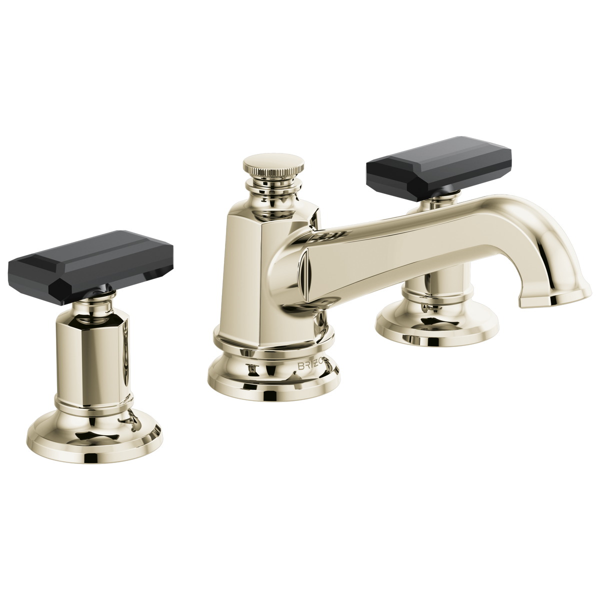 Brizo Invari Widespread Lavatory Faucet with Angled Spout - Less Handles 1.5 GPM - Complete Kit - Brilliance® Polished Nickel
