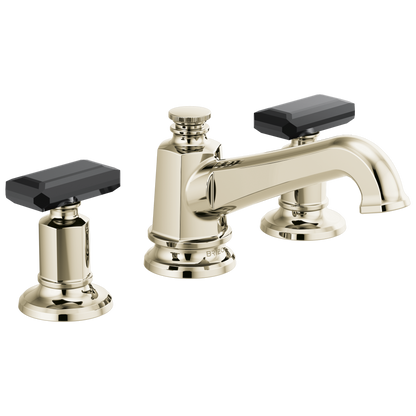 Brizo Invari Widespread Lavatory Faucet with Angled Spout - Less Handles 1.5 GPM - Complete Kit - Brilliance® Polished Nickel