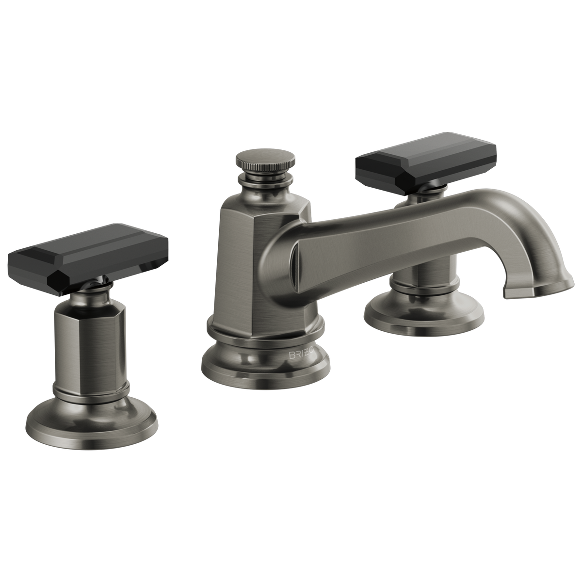 Brizo Invari Widespread Lavatory Faucet with Angled Spout - Less Handles 1.2 GPM - Complete Kit - Brilliance® Luxe Steel®