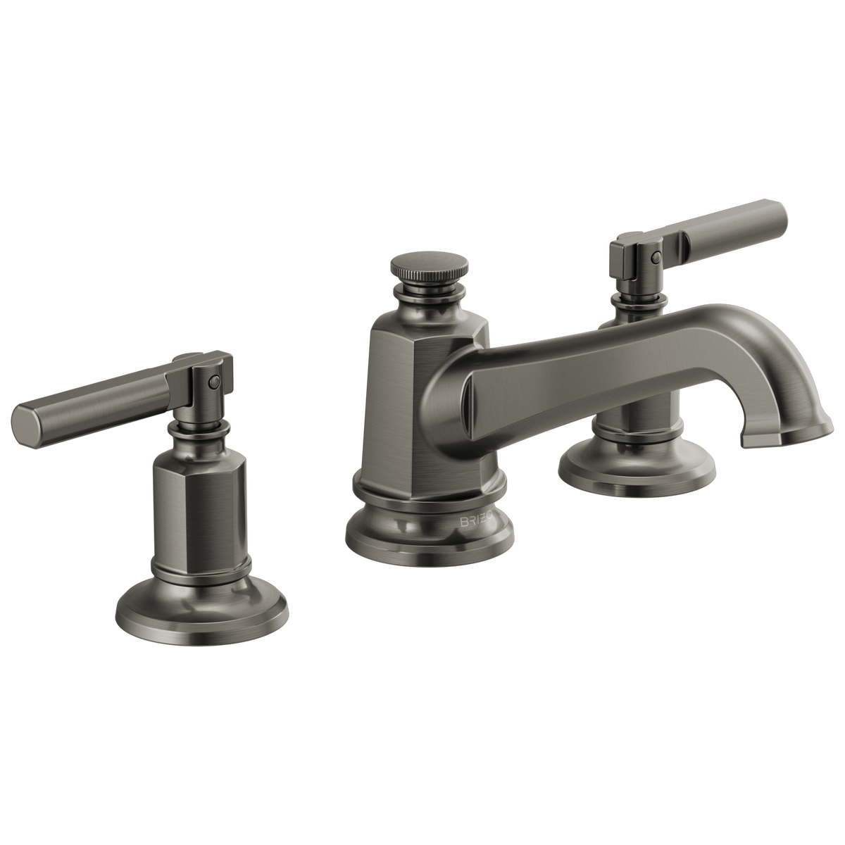 Brizo Invari Widespread Lavatory Faucet with Angled Spout - Less Handles 1.2 GPM - Complete Kit - Brilliance® Luxe Steel®