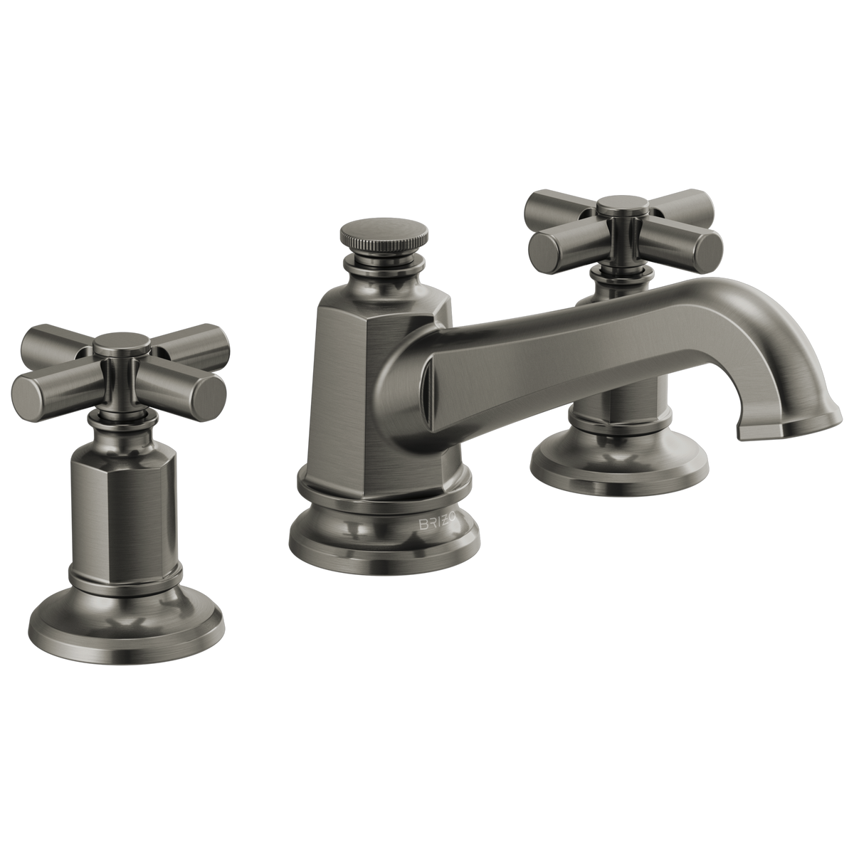 Brizo Invari Widespread Lavatory Faucet with Angled Spout - Less Handles 1.2 GPM - Complete Kit - Brilliance® Luxe Steel®