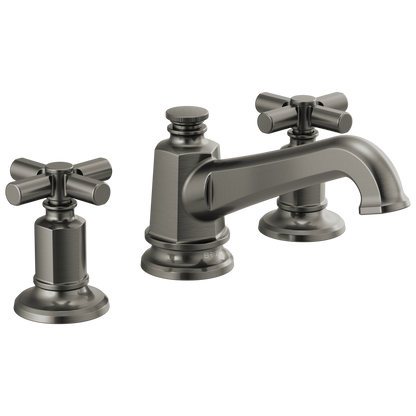 Brizo Invari Widespread Lavatory Faucet with Angled Spout - Less Handles 1.2 GPM - Complete Kit - Brilliance® Luxe Steel®