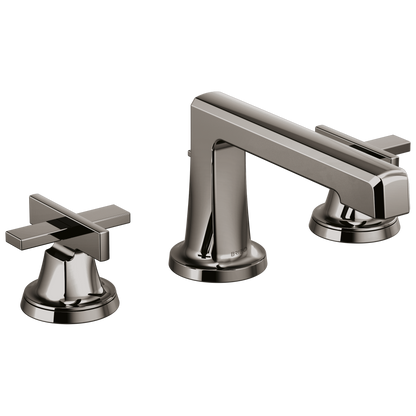 Brizo Levoir Widespread Lavatory Faucet With Low Spout - Less Handles - Complete Kit - Brilliance Black Onyx