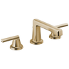 Brizo Levoir Widespread Lavatory Faucet with Low Spout - Less Handles 1.2 GPM - Complete Kit - Brilliance® Luxe Gold®