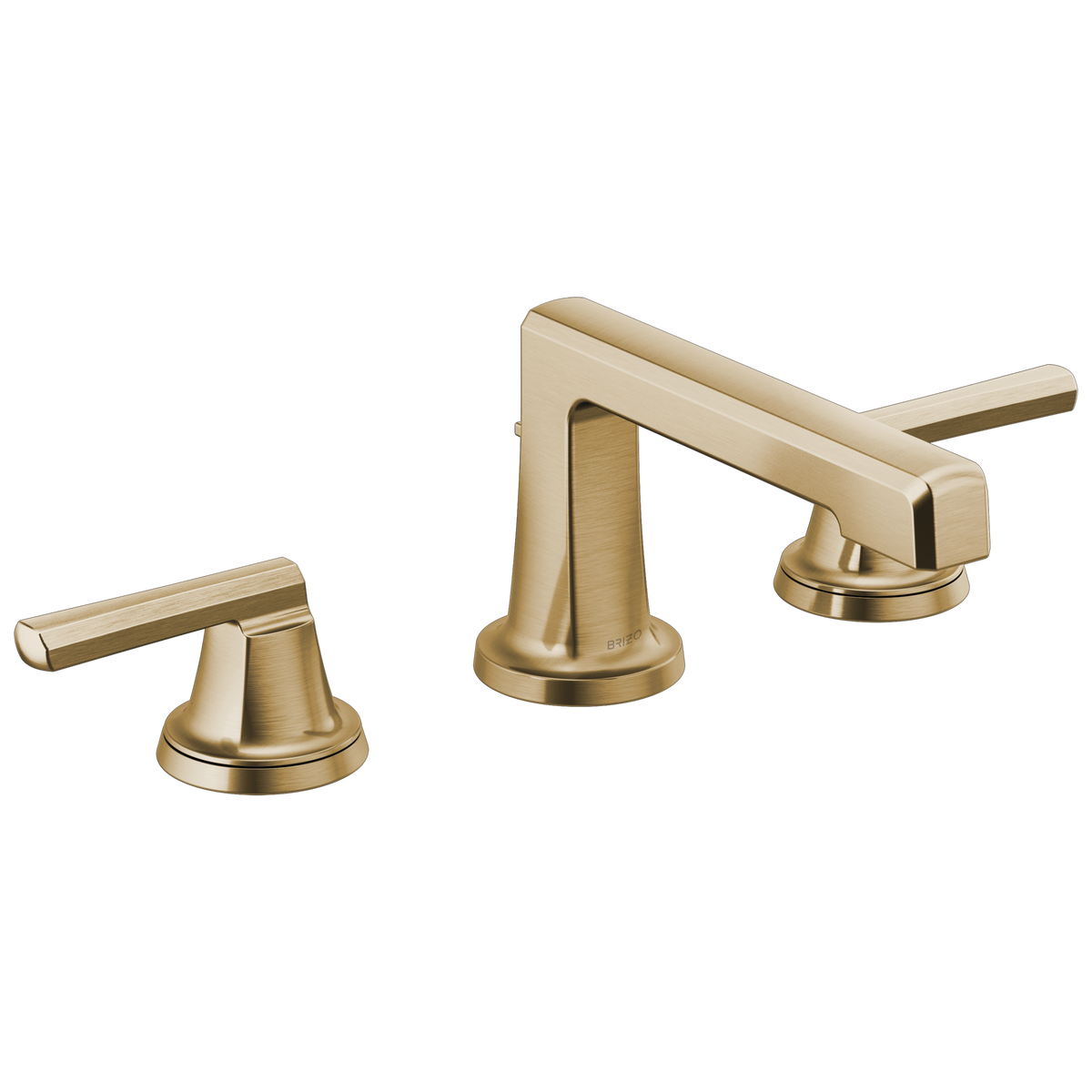 Brizo Levoir Widespread Lavatory Faucet with Low Spout - Less Handles 1.2 GPM - Complete Kit - Brilliance® Luxe Gold®