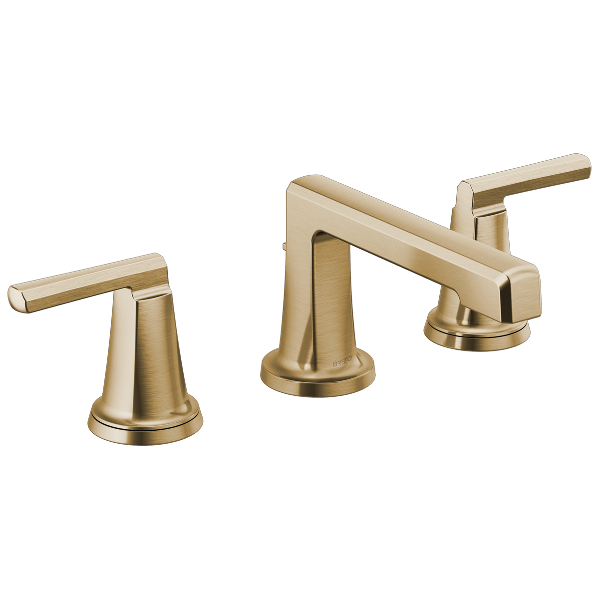 Brizo Levoir Widespread Lavatory Faucet with Low Spout - Less Handles 1.2 GPM - Complete Kit - Brilliance® Luxe Gold®